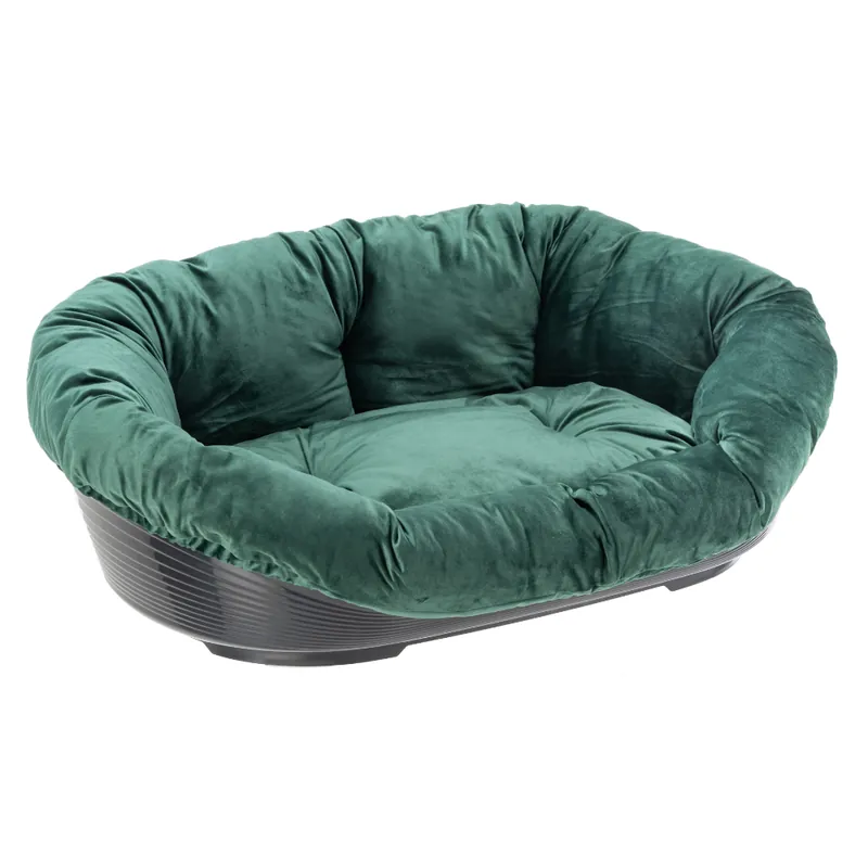 Ferplast Siesta Deluxe svart med överdrag Sofà - Velvet grön - Set stl. 10 L 96 x B 71 x H 32 cm Rabatter