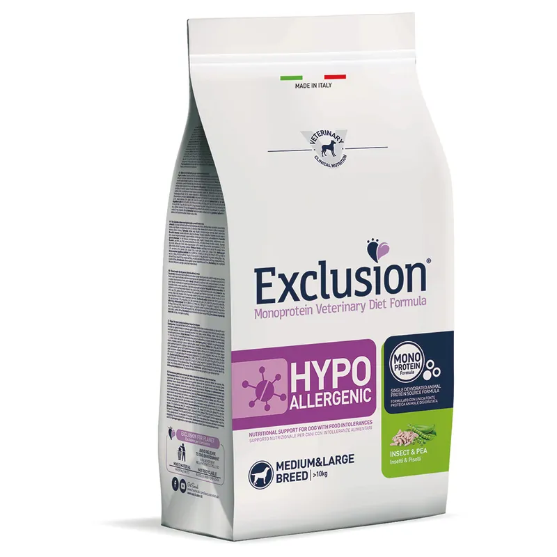 Exclusion Diet Hypoallergenic Medium/Large med insekter och ärtor - Ekonomipack 2 x 12 kg Begränsat erbjudande