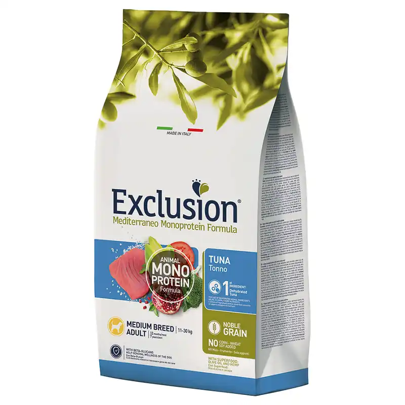 Nedsatt pris Exclusion Mediterraneo Adult Medium med tonfisk Ekonomipack 2 x 12 kg