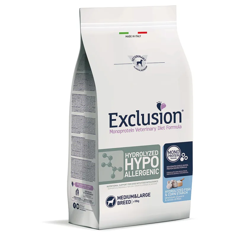 Exclusion Diet Hydrolyzed Hypoallergenic Medium/Large Fish & Cornstarch - 12 kg Reapris