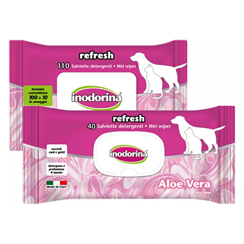 Inodorina Aloe Vera våtservetter - Sats % 6 x 40 st Lågt pris