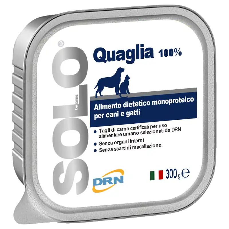 DRN Solo Vaktel Monoprotein Våtfoder för hund & katt - 300 g Populär
