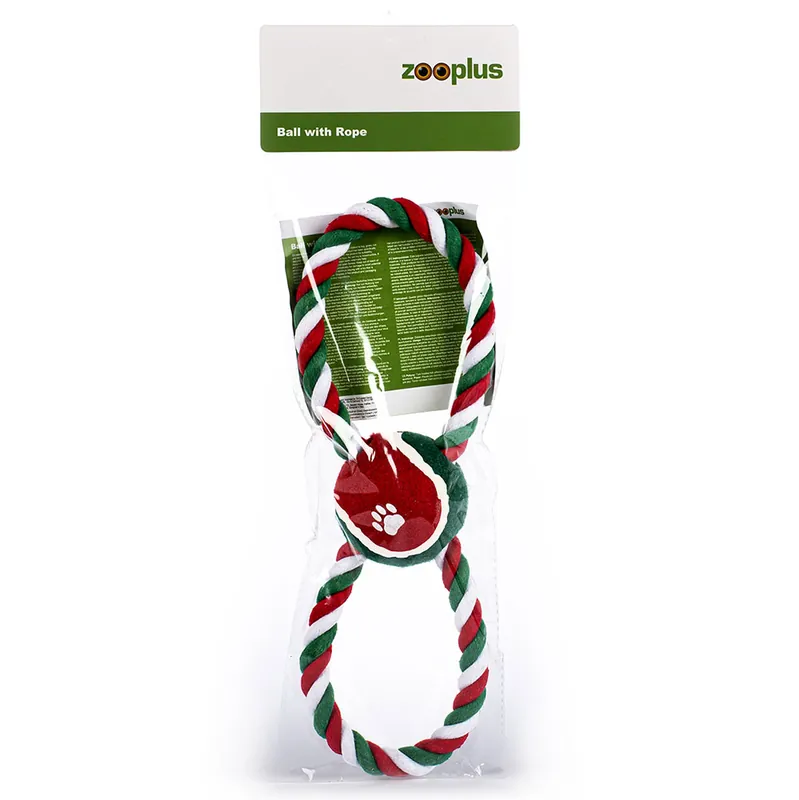 Köp nu Boll med rep hundleksak - L 28 x B 6,4 x H 5 cm