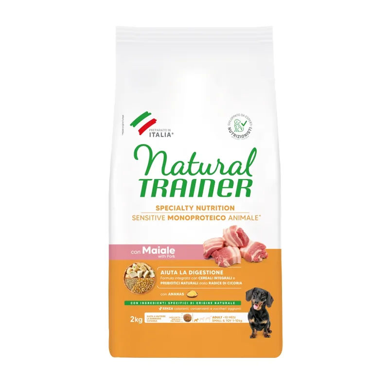 prisnedsättning Natural Trainer Sensitive Adult Small & Toy med fläskkött - 2 kg