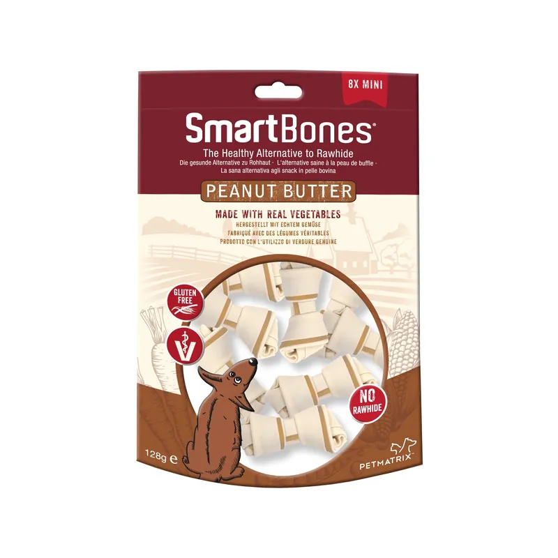 Peanut Butter Mini Hundgodis 8p I lager