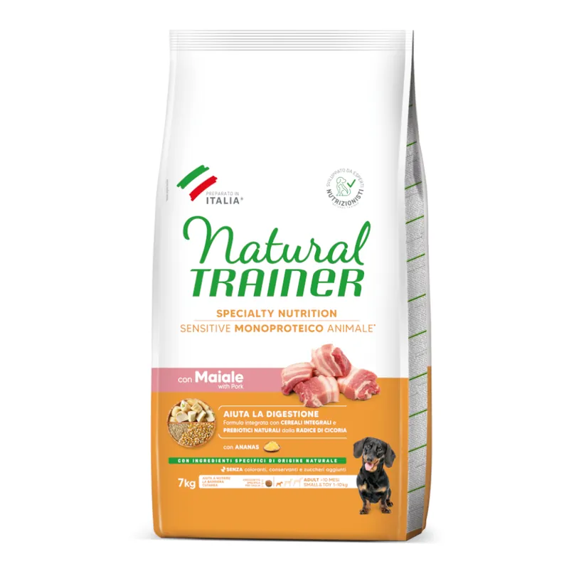 Natural Trainer Sensitive Small & Toy med fläskkött - Ekonomipack 2 x 7 kg Kundfavorit