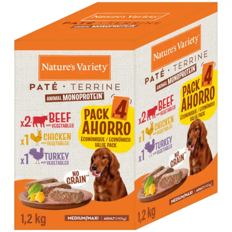 Nature‘s Variety Original Paté No Grain Medium/Maxi Adult 8 x 300 g - Mix 3 sorter Outlet