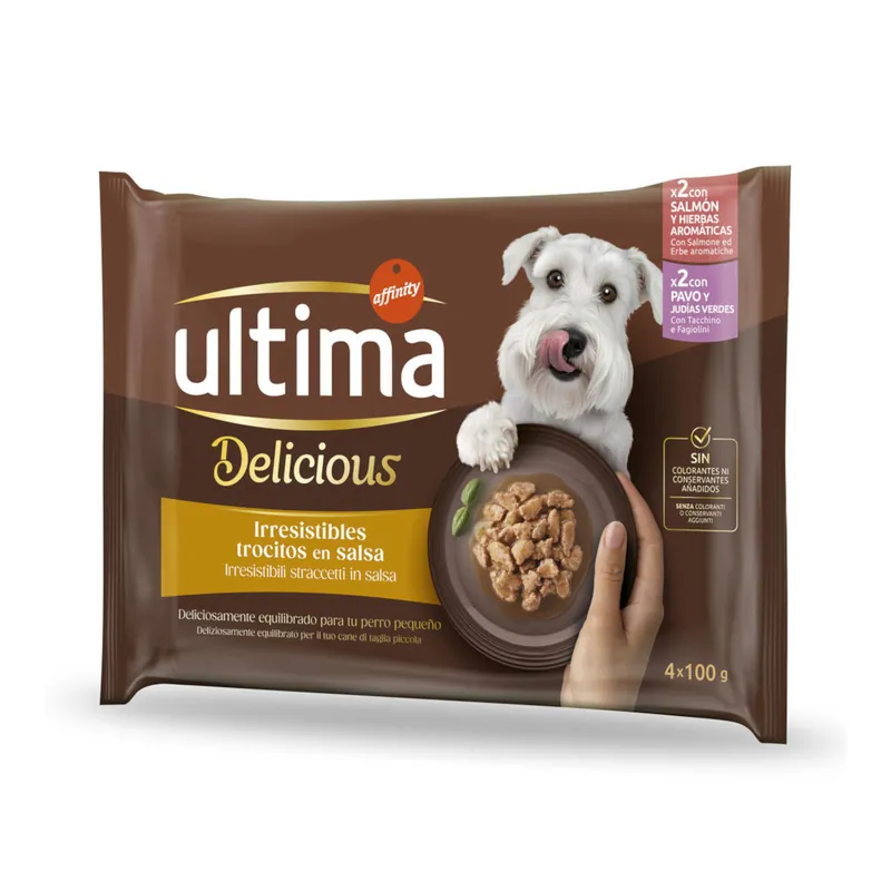 Ultima Fit & Delicious Mini Adult 44 x 100 g - Mix Lax + Kalkon Säker betalning