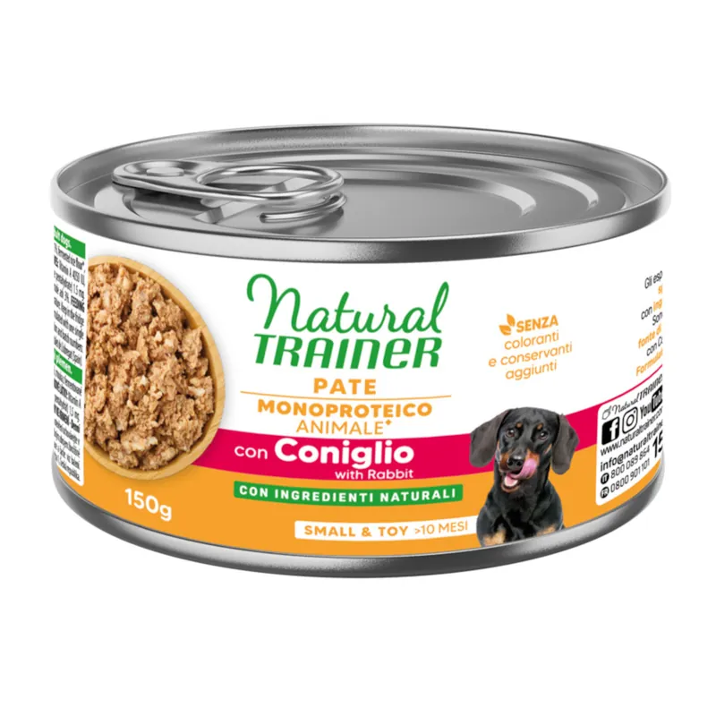 Expressleverans Natural Trainer Paté Monoproteico Small & Toy Adult - Ekonomipack 24 x 150 g kanin