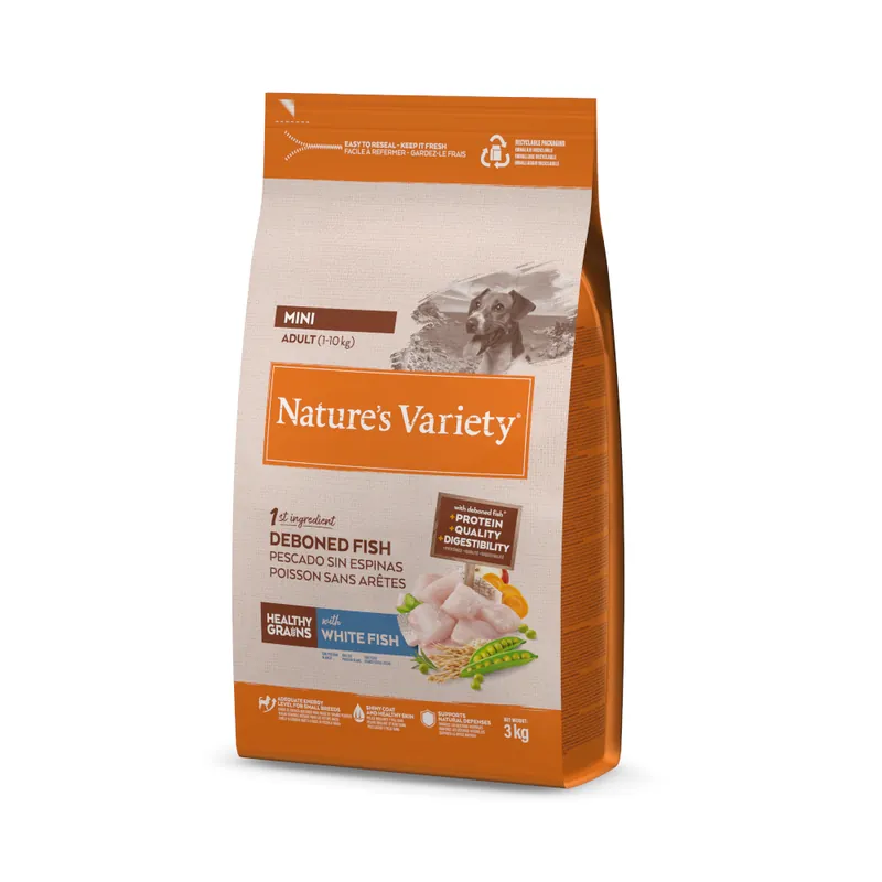 Utförsäljning Nature‘s Variety Healthy Grains Mini Adult White Fish - Ekonomipack 2 x 3 kg