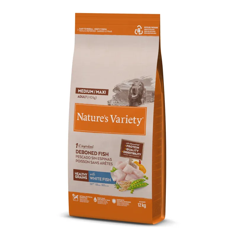 Nature‘s Variety Healthy Grains Medium/Maxi Adult White Fish - 12 kg Köp nu