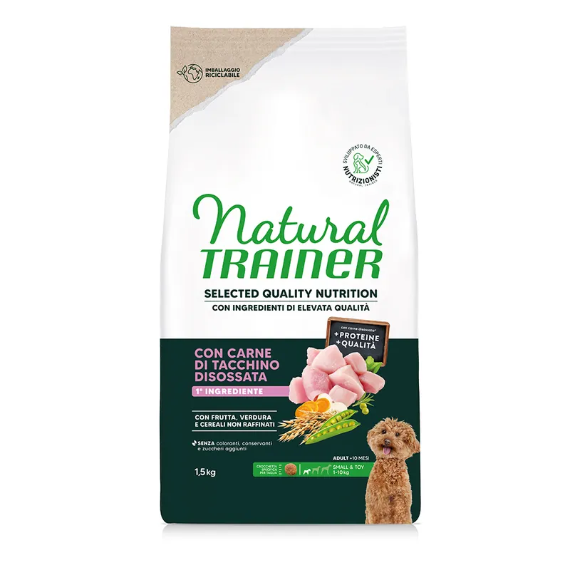Premium Natural Trainer Selected Quality Nutrition Adult Small & Toy Kalkon - Ekonomipack 2 x 1,5 kg