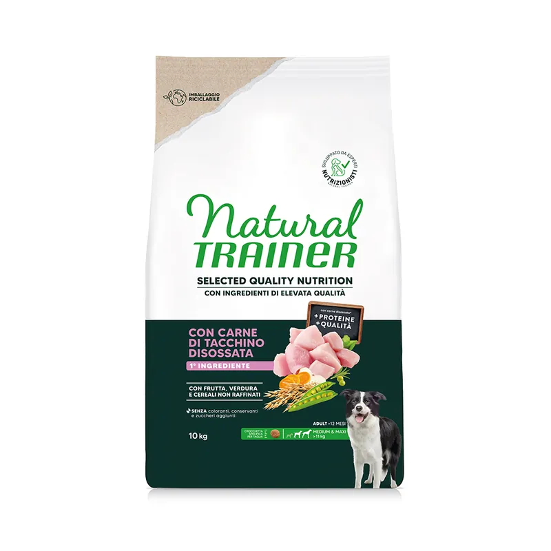 Natural Trainer Selected Quality Nutrition Adult Medium & Maxi Kalkon - Ekonomipack 2 x 10 kg Billigare