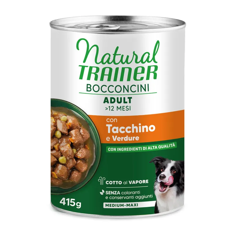 Sista chansen Natural Trainer Bocconcini Adult Medium & Maxi Chunks 415 g - Kalkon