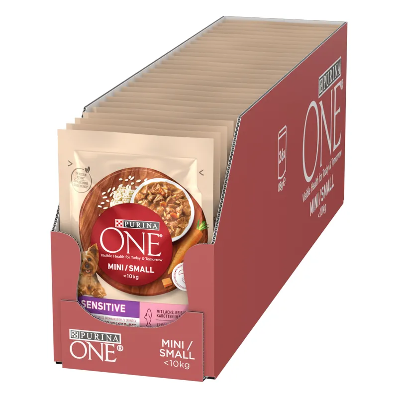 PURINA ONE Mini Sensitive - 26 x 85 g Snabb frakt