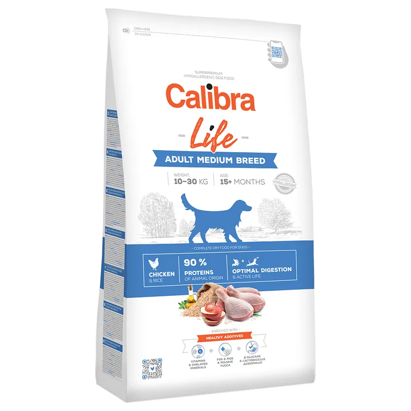 Bästa pris Calibra Dog Life Adult Medium Breed Kyckling - 12 kg