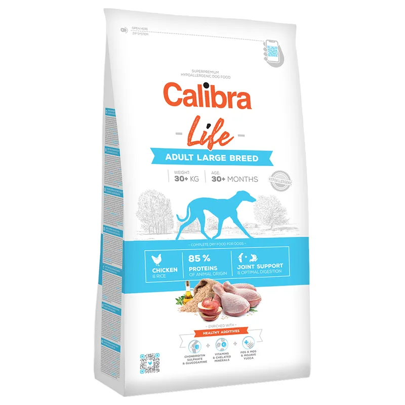 Expressleverans Calibra Dog Life Adult Large Breed Kyckling - Ekonomipack 2 x 12 kg