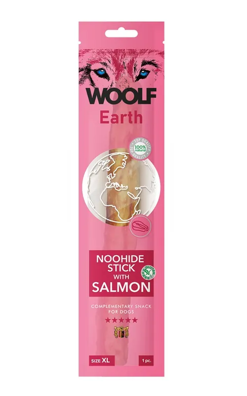 Bästa pris Hundgodis Woolf Earth Noohide Stick Salmon XL