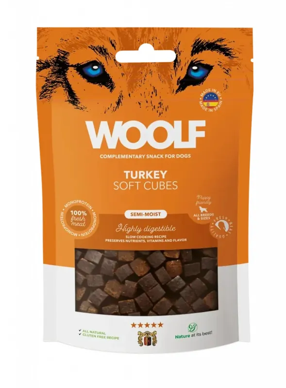 Outlet Soft Cubes Kalkon Hundgodis - 100 g