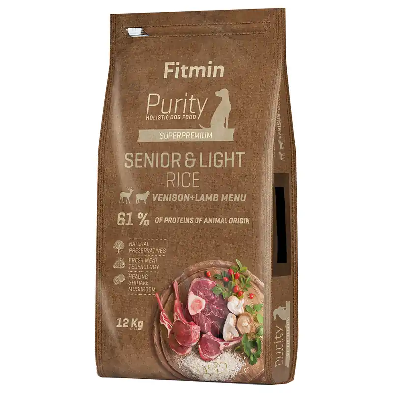 Erbjudande Fitmin Dog Purity Rice Senior & Light med hjort & lamm - 12 kg