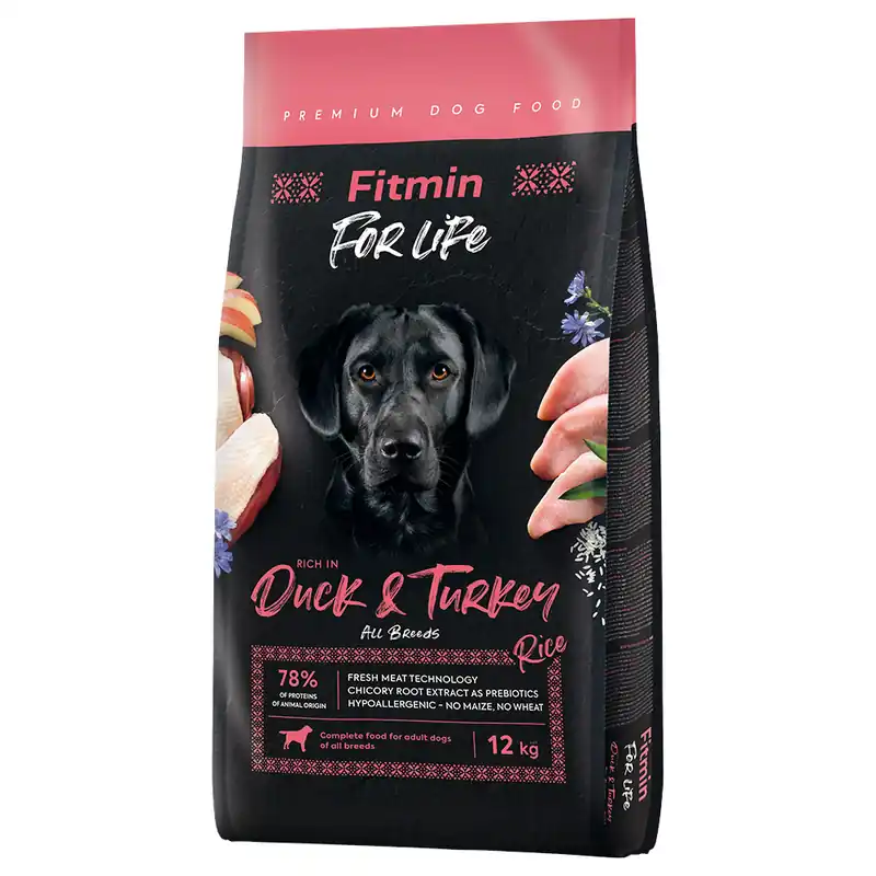 Fitmin Dog For Life med anka & kalkon - 12 kg Outlet