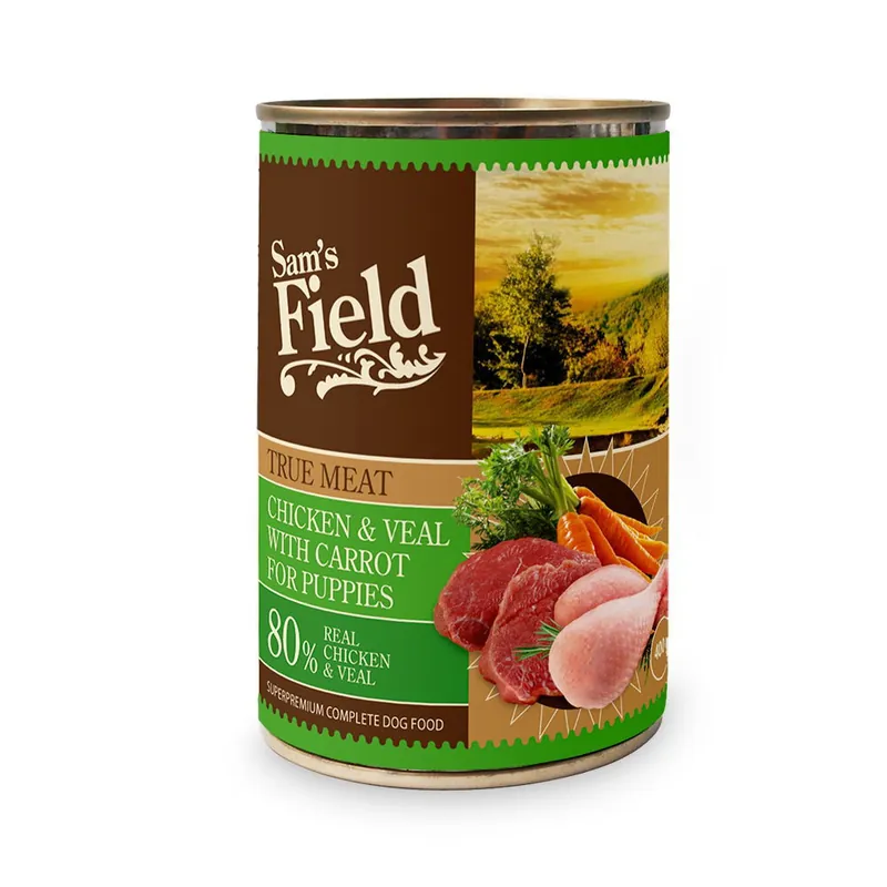 Snabb frakt Sam‘s Field Puppy Chicken & Veal 400 g