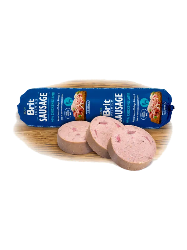 Extra rabatt Brit Premium Korv Kyckling & Lamm för Hundar 800 g