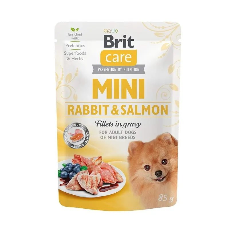 prisnedsättning Brit Care Mini Kanin & Lax i Sås 85 g