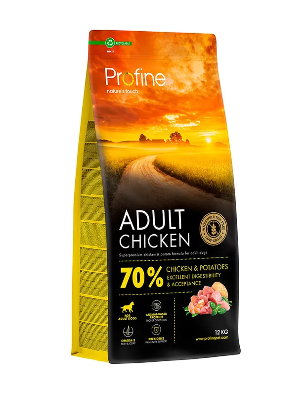 I lager Dog Adult Chicken & Potatoes Torrfoder för Vuxna Hundar - 12 kg