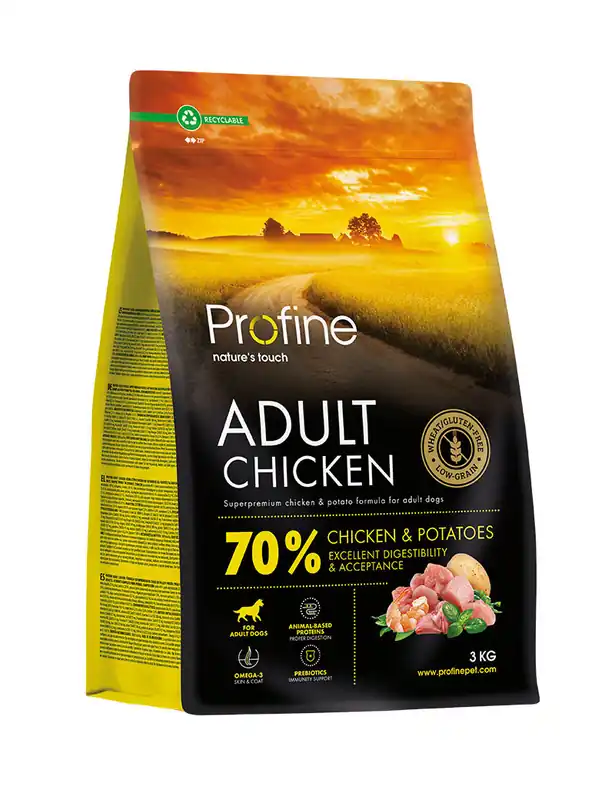 Säker betalning Dog Adult Chicken & Potatoes Torrfoder för Vuxna Hundar - 3 kg
