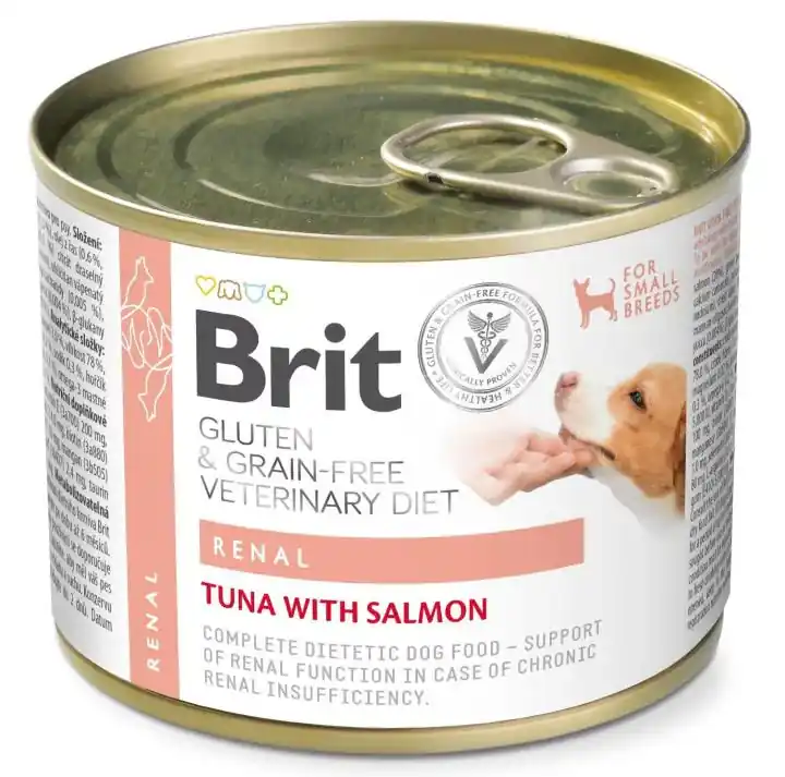 Beställ nu Brit Renal tonfisk och lax för hundar 200 g