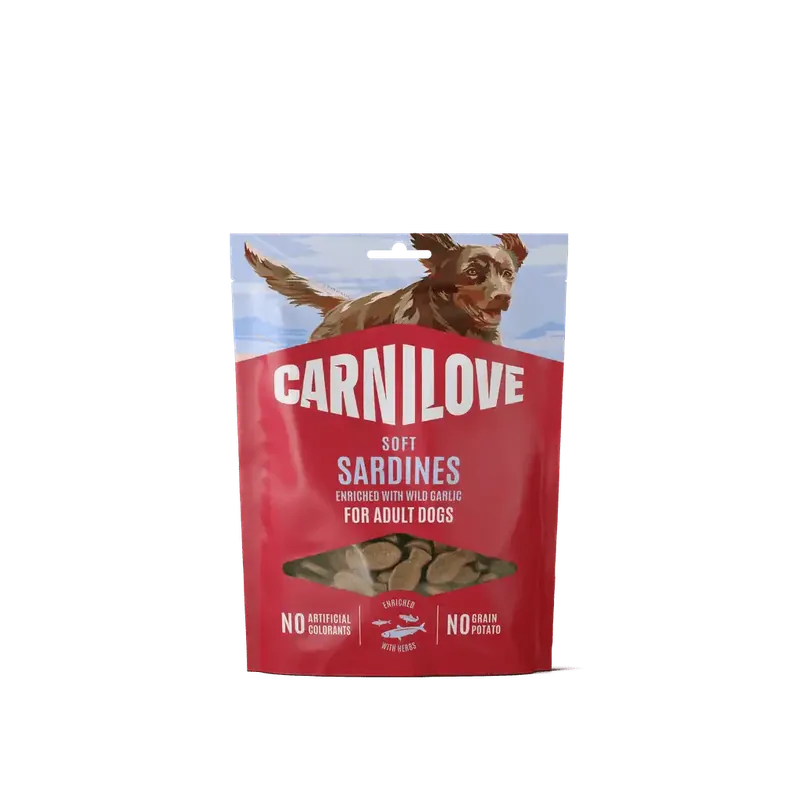 Beställ nu Carnilove Dog Soft snack Sardines enriched with Wild garlic - 200 g