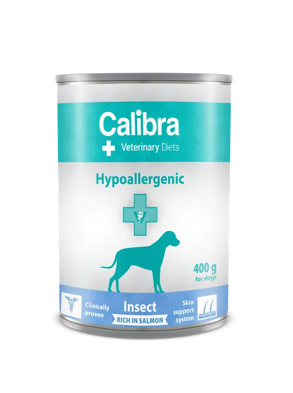prisnedsättning Calibra VD Dog Hypoallergenic Insekt & Lax 6 x 400 g för hundar