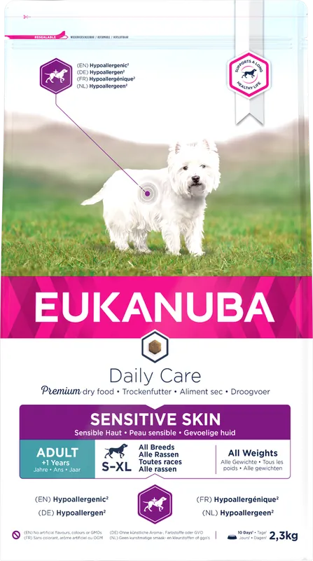 Dog Daily Care Sensitive Skin - 2,3 kg Rabatter