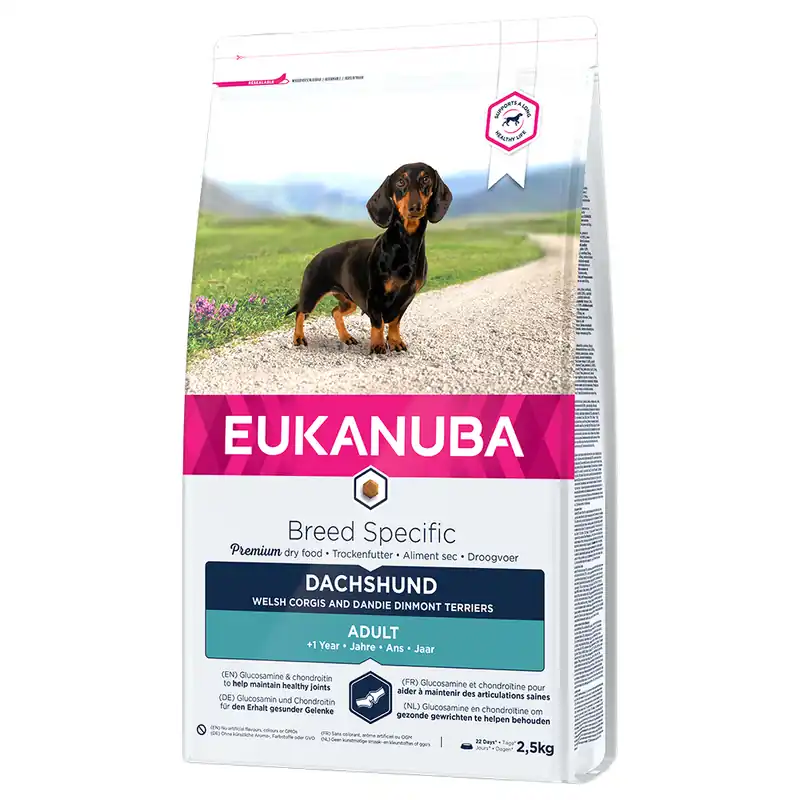 Eukanuba Adult Breed Specific Dachshund Ekonomipack 3 x 2,5 kg Trygg betalning