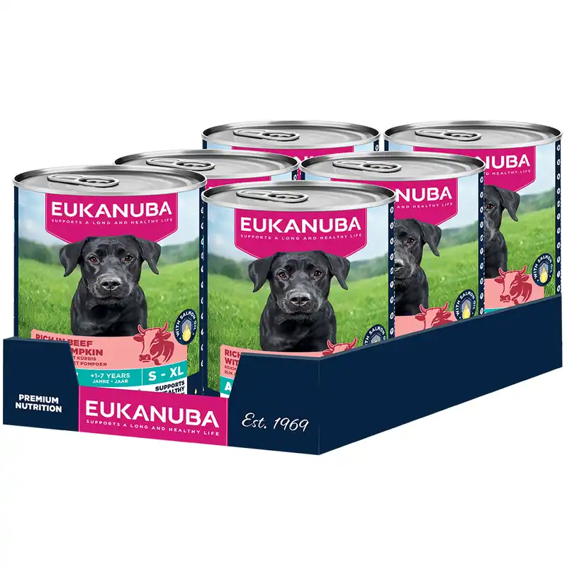 Bästa pris Eukanuba Adult Rich in nötkött med pumpa - Ekonomipack 48 x 400 g
