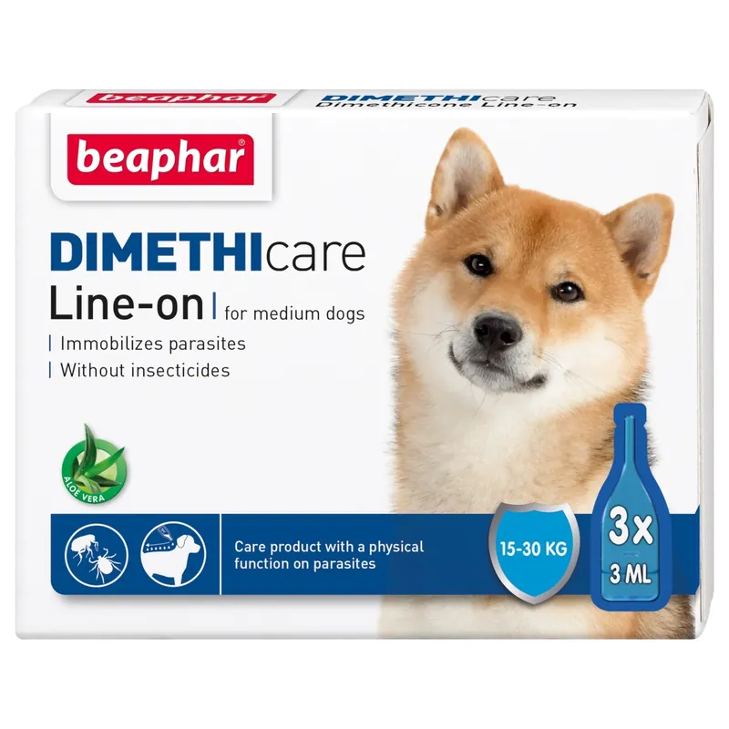 Beaphar Dimethicare Line-on Medium Hund - 3x3 ml Snabb leverans