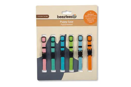 Endast denna vecka Beeztees valphalsband 6-pack 17–25 cm färgmix