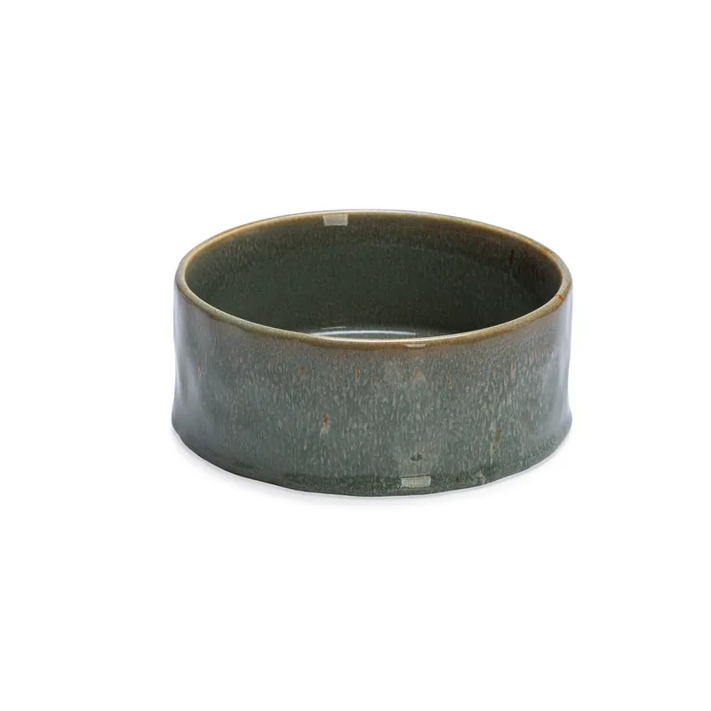 Billig Designed by Lotte hundskål i keramik, grön - 1200 ml, Ø 18 x H 7 cm