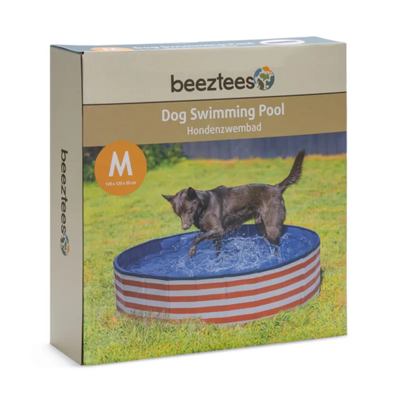 Beeztees hundpool Doggy Dip, röd/vit - Storlek M Ø 120 x H 30 cm Nyhet