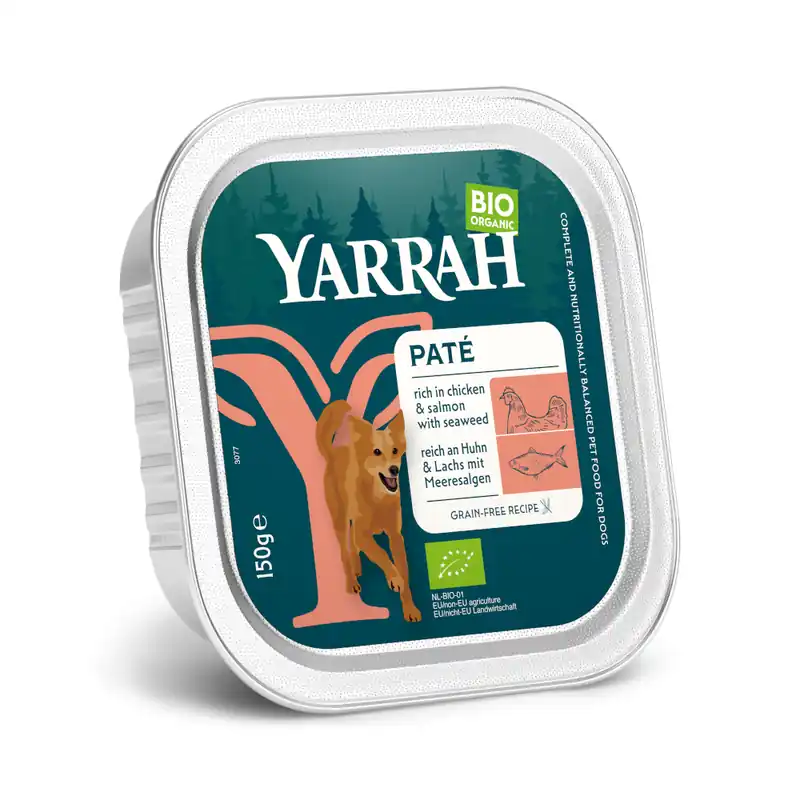 Yarrah Ekologiska Paté 12 x 150 g - Ekologisk kyckling med ekologisk lax & ekologiska alger 12 x 150 g Lågt pris