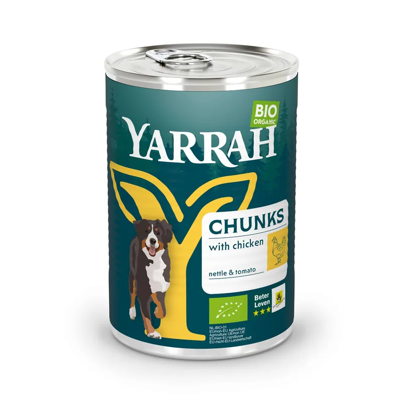 Bästa pris Yarrah Ekologisk Chunk ekologisk kyckling, ekologiska nässlor & ekologisk tomat - 6 x 405 g