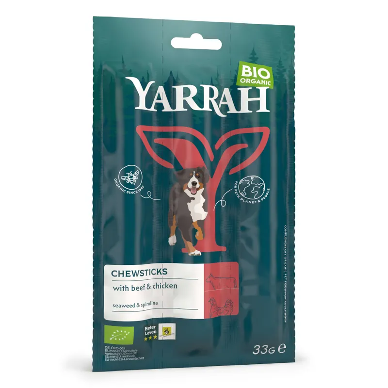 Kampanj Yarrah Ekologiska Chew Sticks Dog - 3 x 3 paket (á 33 g)