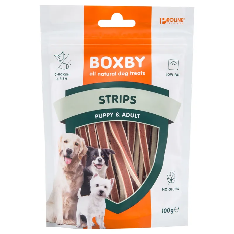 Snabb leverans Boxby Strips Chicken & Fish - Ekonomipack 3 x 100 g