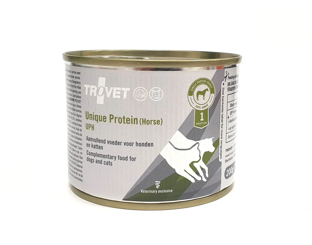 Erbjudande Trovet Unique Protein UPH-häst för katter och hundar 200 g PROVFÖRPACKNING