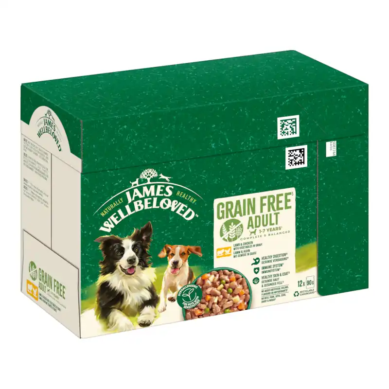 James Wellbeloved Grain Free Hypoallergenic lamm & kyckling med grönsaker - Ekonomipack 24 x 90 g Reapris