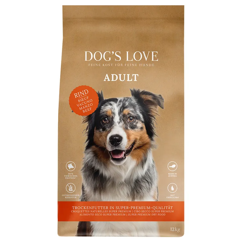Extra rabatt Dog´s Love Adult Beef - 12 kg