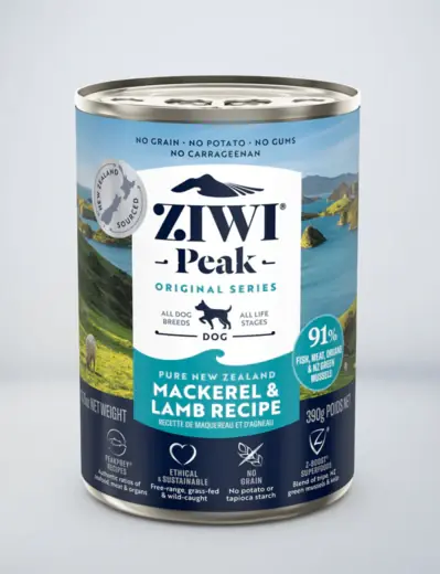 ZiwiPeak Makrill och Lamm för Hundar 12 x 390 g Begränsad tid