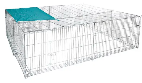 Nedsatt pris Stor Kaninhage 230cm med rymningskant undertill OCH Påbyggnadsdel i paket