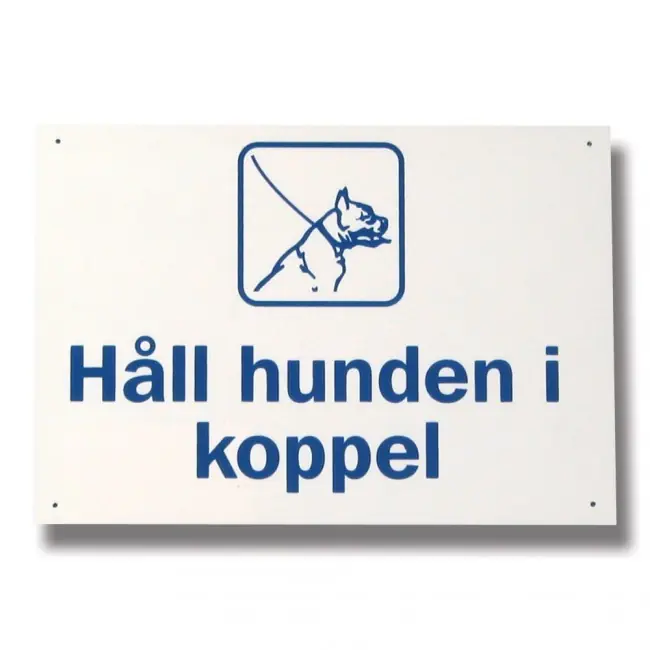 Lågt pris Skylt "Håll hunden i koppel" 21 X 15,5 CM